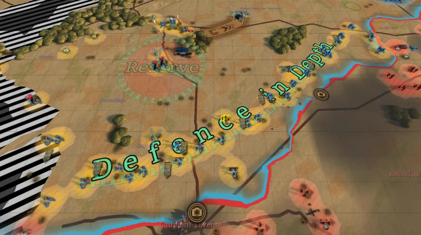 Battleplan defensive line drawn across a coastal sector