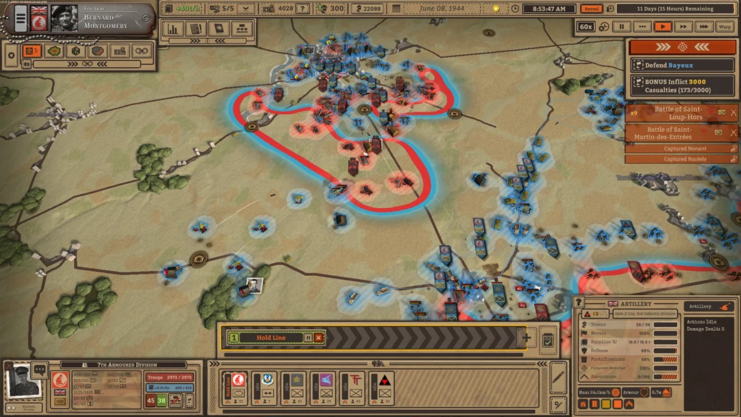 Battleplan supply depot and division supply route on the operational map